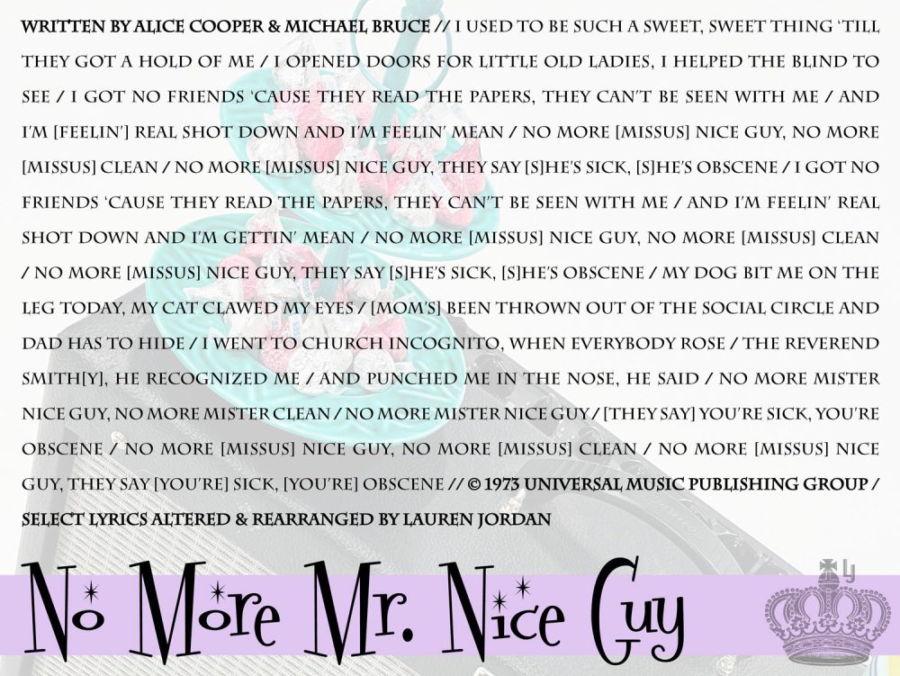 Lauren Jordan - Memory Skips - Lyrics - No More Mr. Nice Guy
